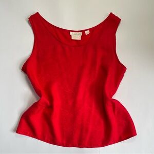 Delicates Silk Red Tank Top
